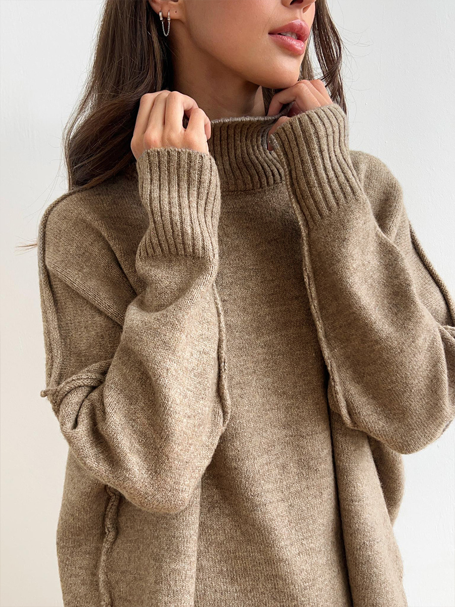 Turtleneck Knit Pants Set