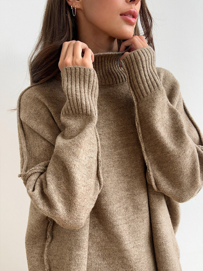 Turtleneck Knit Pants Set